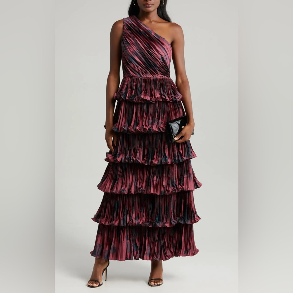 Hutch Enza Tiered One-Shoulder Gown - Picture 3 of 8